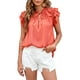 thumbnail image 2 of SAYOO , camisetas de manga con volantes para mujer, camisetas informales de vendaje sueltas de verano de Color sólido, blusa, ropa de calle SAYOO  Moda, 2 of 9