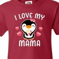thumbnail image 4 of Inktastic I Love My Mama with Cute Penguin and Hearts Youth T-Shirt, 4 of 5