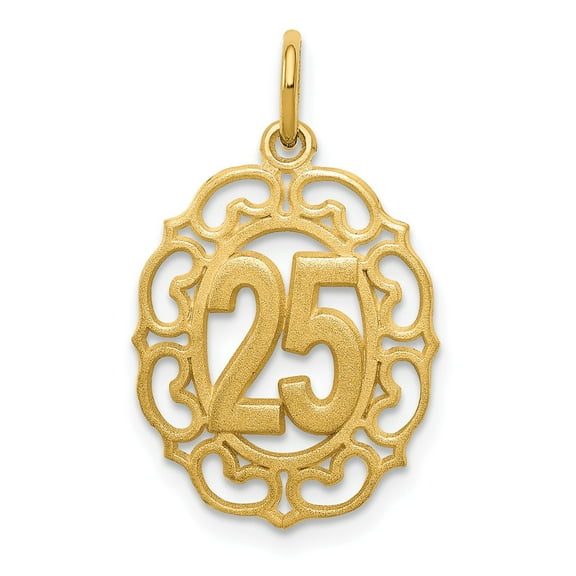FB Jewels 14K Yellow Gold # 25 in Oval Pendant