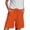 Orange, variant on Audhol Comfy Shorts for Women, Womens Casual Solid Side Pockets Pants Shorts Elastic Waist Pockets Daily Mid Long Shorts Beach Shorts for Women Black L