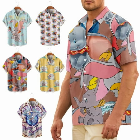 

Men s and Big Men s Cute Animal Aloha Button Down Shirt Comfortable Party Costume for Boys 5-14 Years