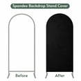thumbnail image 4 of Arch Covers, Pure Black Arch Covers Stretchy Backdrop 4'x1.65', Simple Solid Color Spandex Fitted Round Top Chiara Arches Backdrop Cover for Wedding Party Birthday Banquet, 4 of 9
