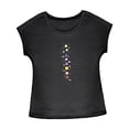 thumbnail image 4 of Camiseta de mujer de verano simple cuello redondo camiseta de cuello redondo para acampar trabajo femenino Negro, 4 of 7