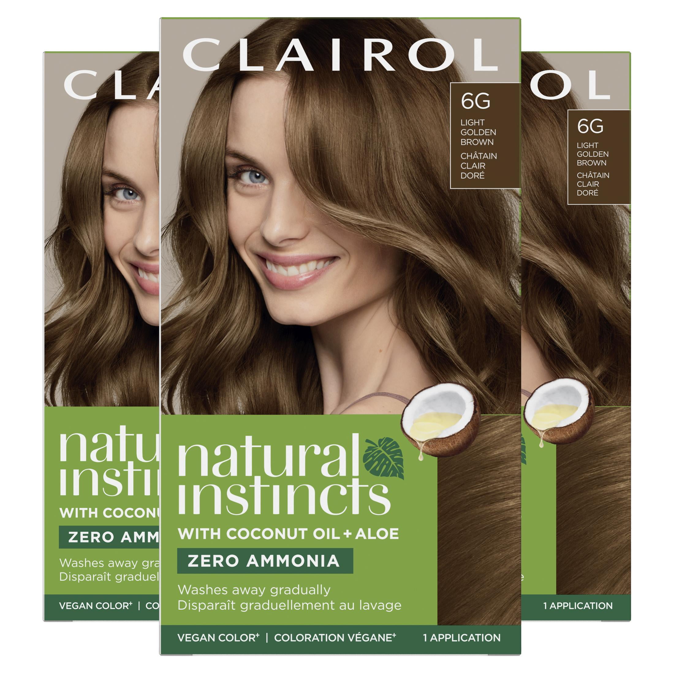 Clairol Natural Instincts Demi-Permanent Hair Color Creme, 6G Light Golden Brown, Hair Dye, 1 Application