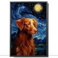 thumbnail image 2 of Nova Scotia Duck Tolling Retriever Dog Canvas Wall Art - Starry Night Van Gogh Dog Canvas Print Dog Sayings Painting Home Office Wall Decor Framed Dog Lover Gift, 2 of 6
