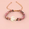 thumbnail image 3 of Pulsera con colgante en forma de árbol, pulsera tejida de doble capa con cuentas de piedra de pino africano, 3 of 6