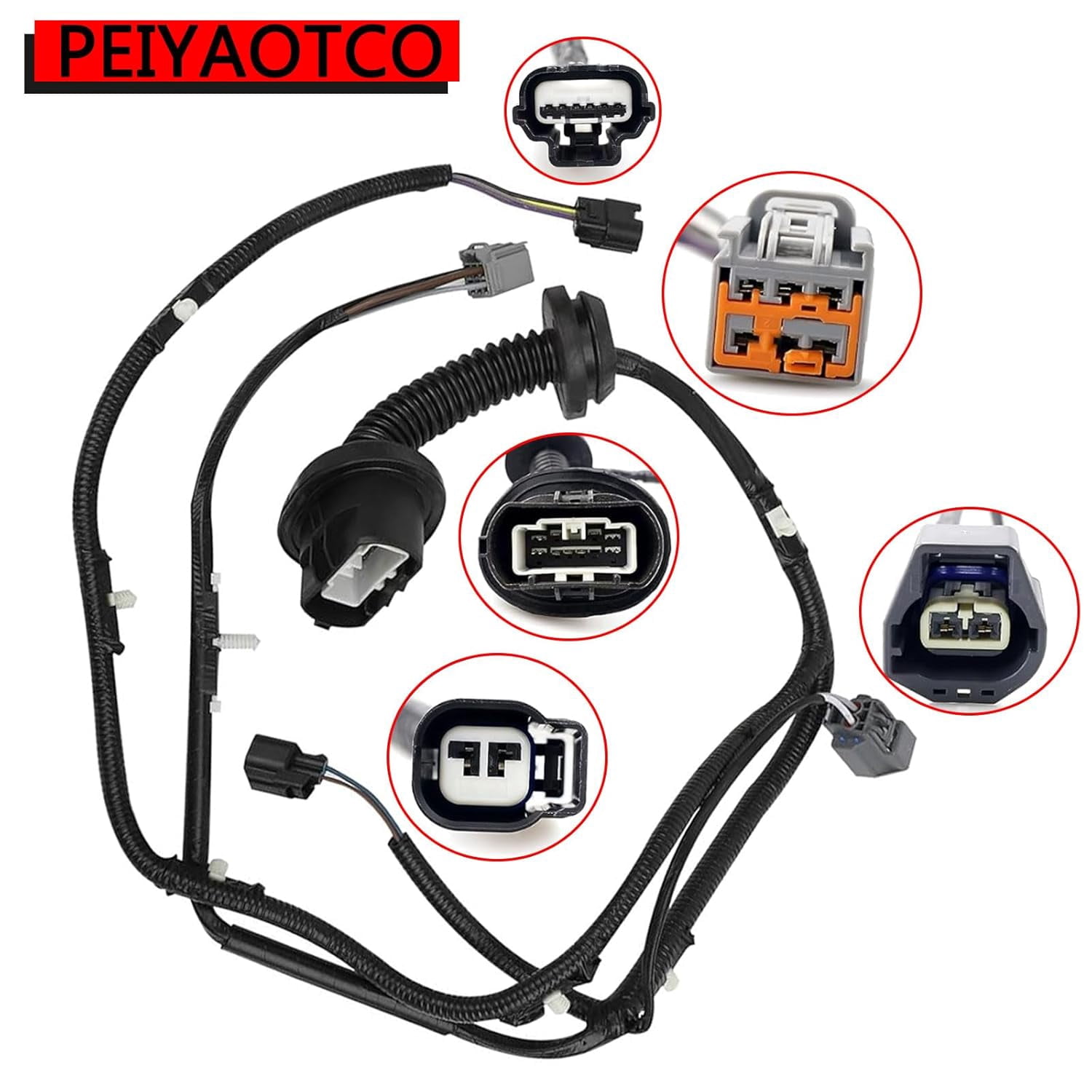 Rear Passenger Side RH Door Jumper Wire Harness Compatible with 2009-2014 Ford F150 Crew Cab Replace# 9L3Z-14630-CAA, AL3T-14632-DD, 9L3T-14632-JCA