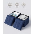 thumbnail image 6 of OSM 15 Inches Small Folding Storage Ottoman Cube, Storage Footrest, Foot Rest Stool, Toy Box, for Living Room, Bedroom, Dorm, Hallway, Entryway, Navy Blue, 6 of 9
