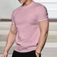 thumbnail image 5 of Ceisia Men's Slim Fit Crew Neck Short Sleeve T-Shirt High Stretch German Velvet Athletic Top Pink XL Gifts, 5 of 5