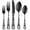 Matte Black-Halloween/40picecs, variant on 40 Piece Forged Black Flatware Set for 8 Stainless Steel Heavy Hammered Silverware Fine Dining Utensils Tableware Unique Cutlery Knives Forks Spoons,Reusable Holiday Gifts Mirror Dishwasher