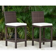 Atlantic Monza All Weather Wicker Cushioned Barstools - Set of 2