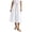 White, variant on Split Hem Midi Skirt For Women, Solid Color Elastic Waist Loose Skirt With Button Detail & Pockets, Casual Summer Work Skirt, Comfy High Waisted Trendy Skirt White XL