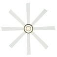 thumbnail image 5 of WAC Lighting Aura Indoor Outdoor 8-Blade Smart Ceiling Fan 72in with 3000K LED and Remote Control - 72 Matte White/Soft Brass Ring, 5 of 5