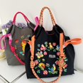 thumbnail image 5 of FEILER - Bolso de mano con cordón de tela Oxford, gran capacidad, portátil, para el hombro, plegable, bordado, de diseñador de lujo, 5 of 5