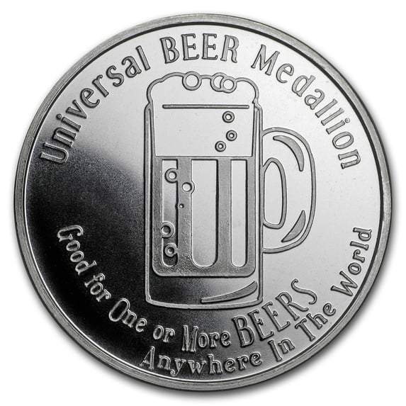 1 oz Silver Round - Universal Beer Medallion