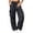 Black, variant on Kmdttou Cargo Pants Women Stretchy New Straight Tube Solid Color Button Multi Pocket Casual Drawstring Work Pants