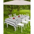 thumbnail image 4 of Black Striped Outdoor Tablecloth with Umbrella Hole & Zipper, Black White Stripes Farmhouse Rectangle Tablecloth 60x84 Inch, Patio Table Cover Waterproof Table Cloth for Picnic/Party, 4 of 6