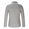 thumbnail image 4 of DDAPJ pyju Mens Striped Polos Ribbed Knit Long Sleeve Collared T-shirt Slim Fit Stretch Golf Shirt Lightweight Casual Office Work Tops Gray XXXL, 4 of 6