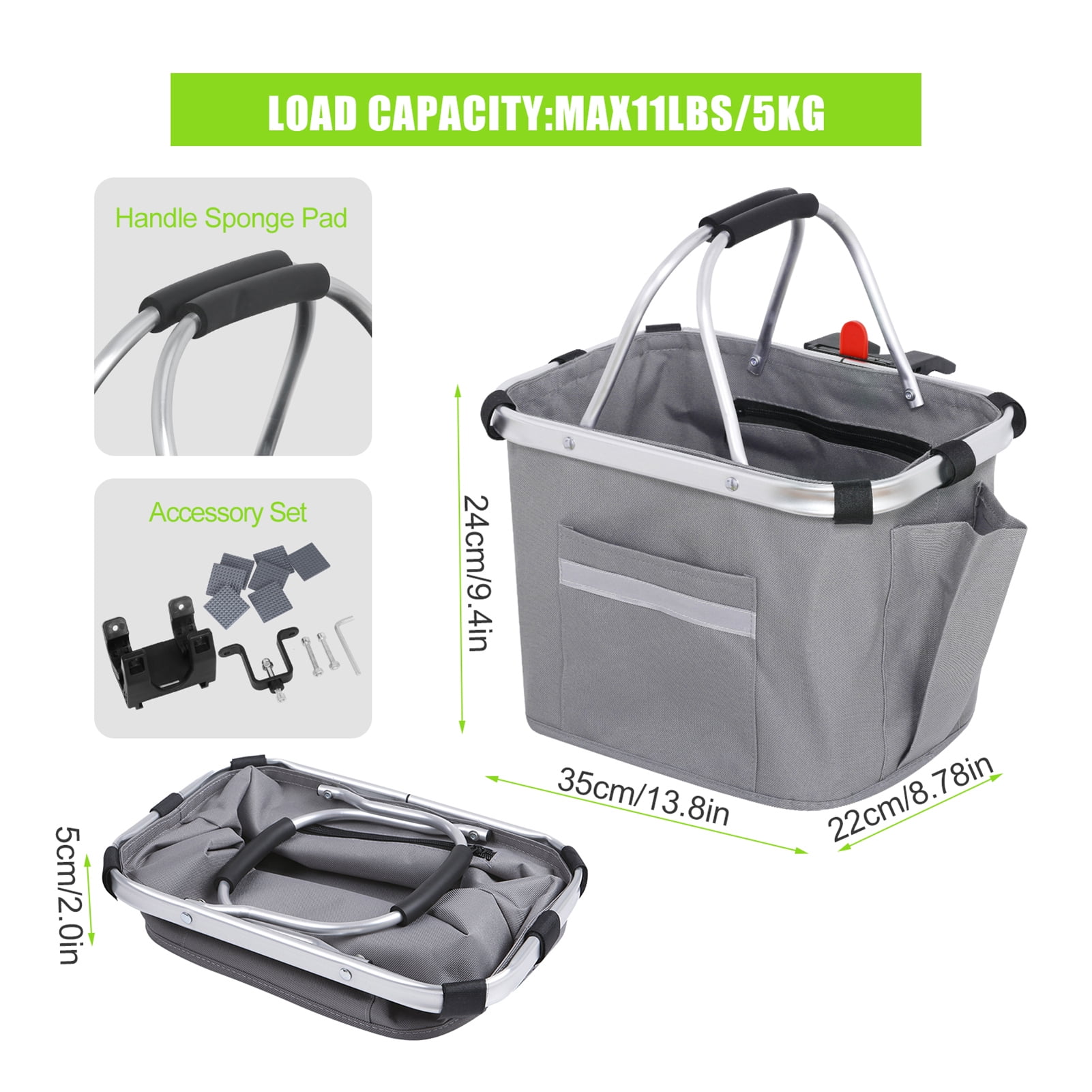 Basket Lixada  Bike Basket  Handlebar Front Basket Pet Carrier Bag For Shopping Commuting