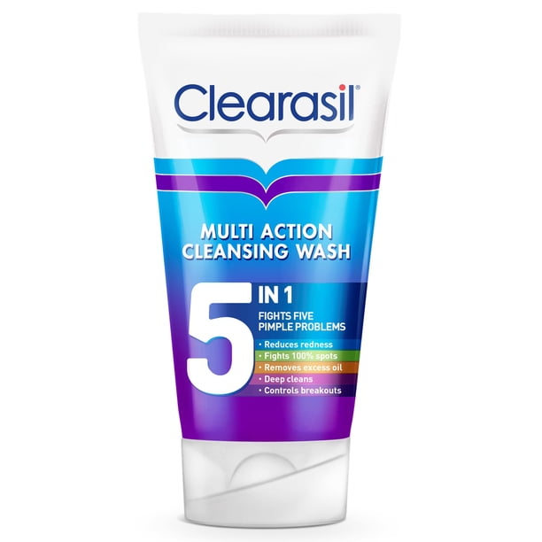 Limpiador facial Clearasil 5 en 1 con ácido salicílico 150 ml para el acné