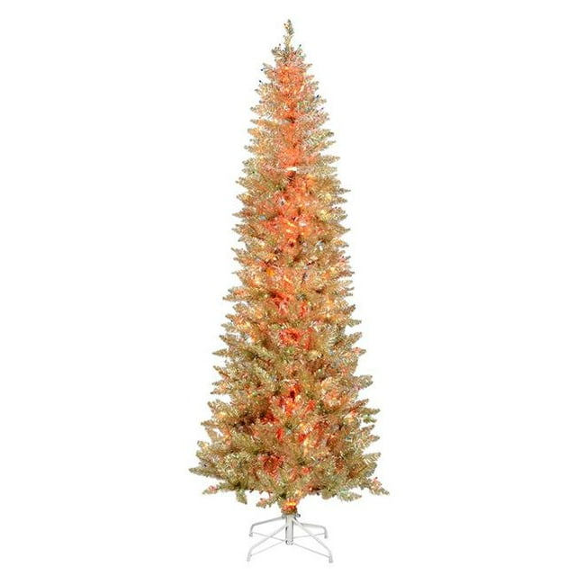 Vickerman K183847LED8FCC 4.5 ft. x 25 in. Champagne Pencil Christmas Tree with 150 Color Change