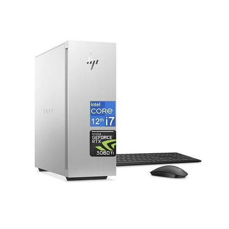 2023 Newest HP Envy Desktop PC, Intel Core i7-12700 (12-Core), GeForce RTX 3060 Ti, 32GB, 1TB SSD, 1TB HDD, Wi-Fi 6, USB Wireless Keyboard and Mouse Combo, Windows 11 Home