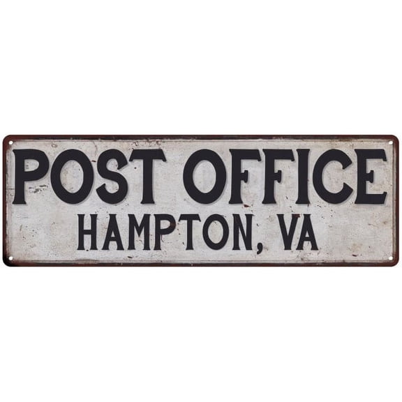 Hampton, Va Post Office Metal Sign Vintage 8x24 108240011181