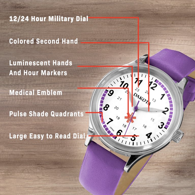 Dakota Nurse Watch – Easy Read Dial, Military Time, Silicone  display picture 1