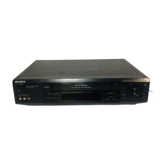 Restored Sony SLV-775HF 4-Head Hi-Fi Stereo VHS VCR Player Recorder with VCR Plus+ - HDMI Converter Bundle, Remote and Cables Included