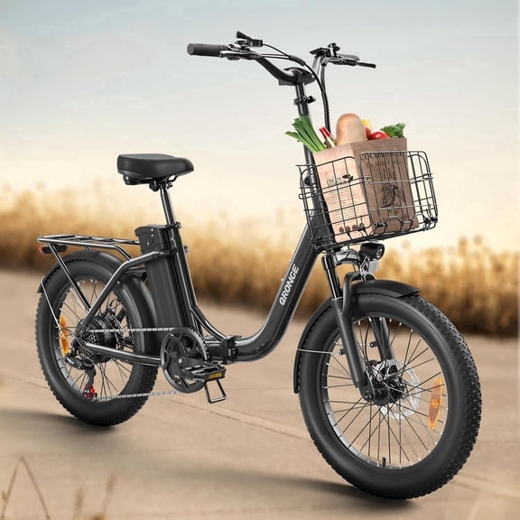1000W Folding Electric Bike for Adults 20" Fat Tire Foldable Step Through E-Bike up to 70Miles Range 20mph Max Speed 36V 13.5AH Battery Front Fork Suspension E-Mountain Bike 7 Speed, UL2849 Compliant