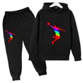 thumbnail image 2 of Conjuntos para niños, chándal, ropa para niños, trajes deportivos de moda para bebés, niños y niñas, sudaderas con capucha y pantalones, ropa para primavera y otoño para niños, 2 of 5