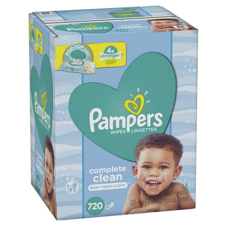 Pampers Baby Wipes Complete Clean Scented 10X Pop-Top Packs 720 Count