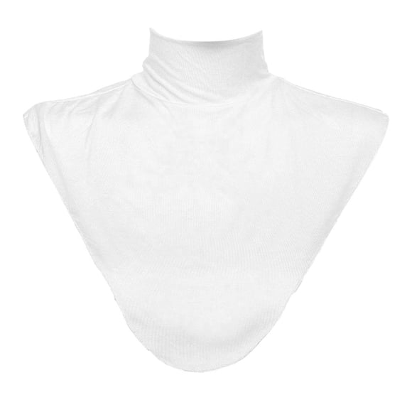 Women Modal Faux Turtleneck Collar Muslin Hijab Neck Cover White