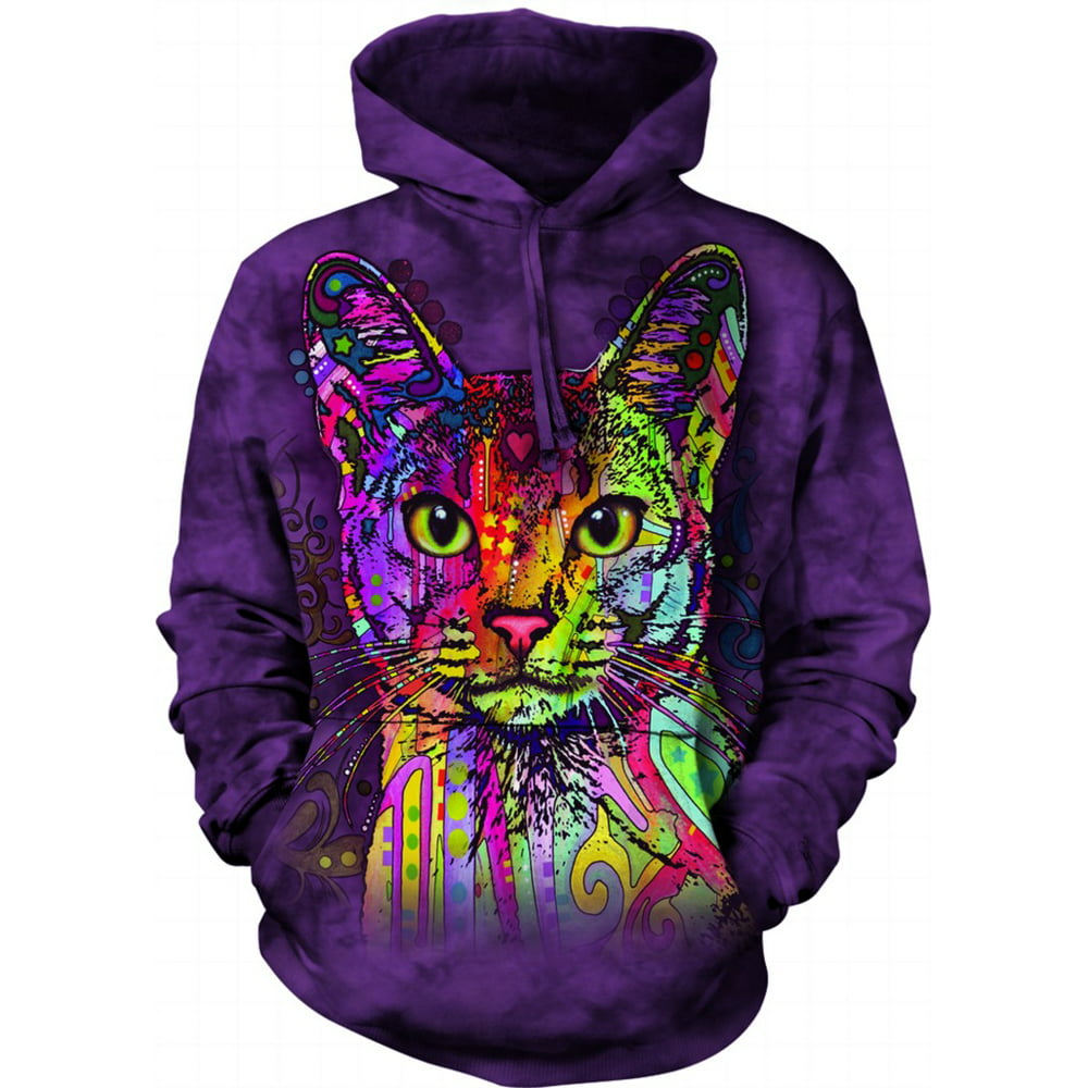 The Mountain - Purple Cotton Abyssinian Cat Design Novelty Adult Hoodie ...