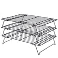 thumbnail image 1 of Herramientas de panadería de 3 capas, soportes de repostería antiadherentes de acero al carbono, rejillas de enfriamiento de pan, estante para hornear alimentos, estante para secar pizza Noticed JJ22062-00B, 1 of 7
