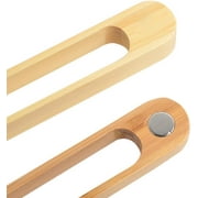Magnetic Bamboo Toaster Tongs: 100% Natural 8.7 Wood Kitchen Toast Tongs| Eco-Friendly, Space Saving Modern Kitchen Accessory for Home Restaurant | Set of 2