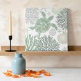 thumbnail image 3 of Ships Next Day Canvas Wall Art 12"x12", Sage Green Coastal Turtle Wood Framed Canvas Print Painting, Ocean Coral Nautical Ready to Hang Small Picture Wall Decor for Home Kitchen Dining Room Office, 3 of 9