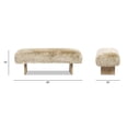 thumbnail image 3 of Leda 49" Sheepskin Fur Rectangular Accent Bench Natural Blonde Genuine Fur, 3 of 9
