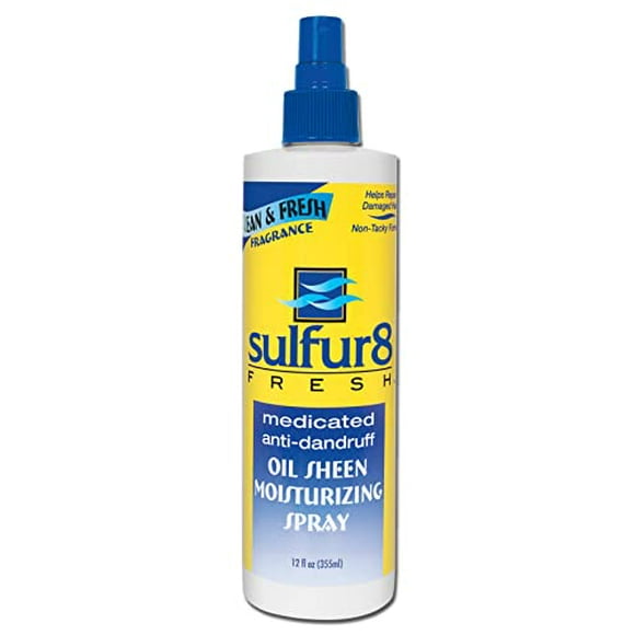 Sulfur8 Fresh Medicated Anti-Dandruff Oil Sheen Spray 12 Oz (Pack Of 3)