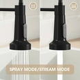 thumbnail image 4 of IUSU 20in Kitchen Faucet with Pull Down Sprayer, Brushed Nickel Commercial Spring Kitchen Sink Faucet Single Handle Pull Out Sink Faucets with Deck Plate Suit to 1 or 3 Holes Black, 4 of 10