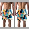 thumbnail image 3 of luoweisi Men's Beach Shorts Quick Dry Swim Trunks with Mesh Lining Geometry XL, 3 of 5