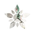 thumbnail image 1 of Reloj de pared con espejo acrílico y hojas de flores, de 40 cm, para decoración de sala de estar, de cuarzo, 1 of 6
