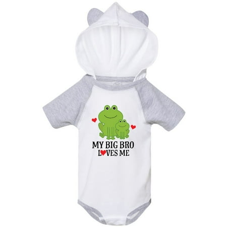 

Inktastic My Big Bro Loves Me Little Brother Frog Gift Baby Boy Bodysuit