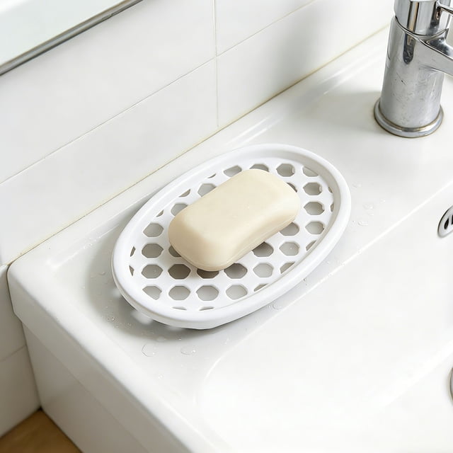 Jabonera de Silicona con Drenaje Automático para Ducha Almohadilla Antideslizante, Blanco MNFD