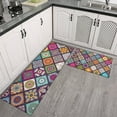 thumbnail image 2 of Multicolor Ethnic Mandala Pattern Kitchen Rugs Sets Of 2,Anti Fatigue Kitchen Mat Rugs Non Slip Washable,Decorative Kitchen Floor Mats for Kitchen,Sink,Laundry,17"x30"+17"x47", 2 of 7