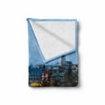 thumbnail image 2 of Iceland Soft Flannel Fleece Throw Blanket, City Silhouette with Reflection on Lake Tjornin Cityscape Tranquility, Cozy Plush for Indoor and Outdoor Use, 50" x 70", Multicolor, by Ambesonne, 2 of 6