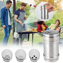 Stainless Steel seasoning 2 Pack Seasoning Bottle with Stainless Steel Dredge Shaker BBQ Dry Rub Spice Shaker Cooking Kitchen Gadget with Rotatable Cover