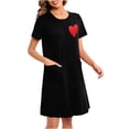 thumbnail image 6 of PBFRDSJ Womens Zipper Front Housecoats Short Sleeve Crewneck Loungewear Dress with Pockets Loose Fit Sleepwear for Home, 6 of 6