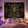 thumbnail image 2 of Fierce Bear Head with Gold Art on Black Background, Mystical Dark Academia for Viking Art Fans, Norse Knotwork Decor, Housewarming Gift Tapestry Wall Hanging for Bedroom and Living Room, 2 of 7