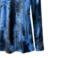 thumbnail image 4 of IROINNID Womens Long Sleeve Tops Print Tops Loose Blouse Lounge Tee Shirts Tunic,Blue, 4 of 5